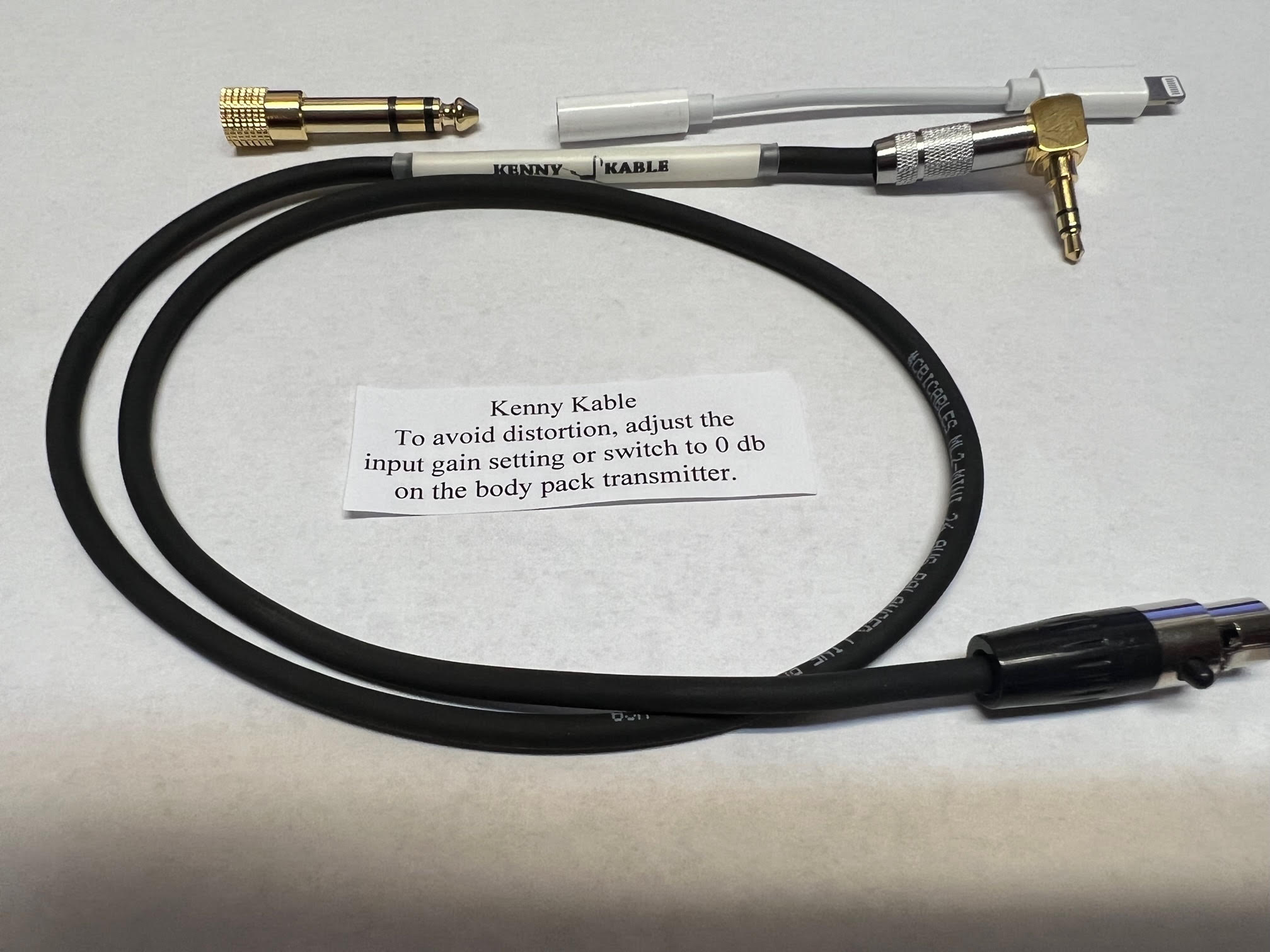 Kenny Kable (Shure/MIPro beltpack transmitter cable)